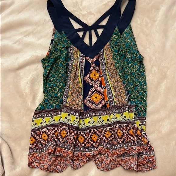 Anthropologie-Maeve Colorful Sleeveless Tank Top - Picture 3 of 6